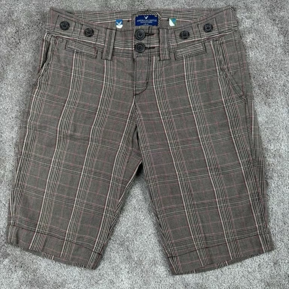 American Eagle Outfitters Plaid Women’s Shorts - Brown Grey